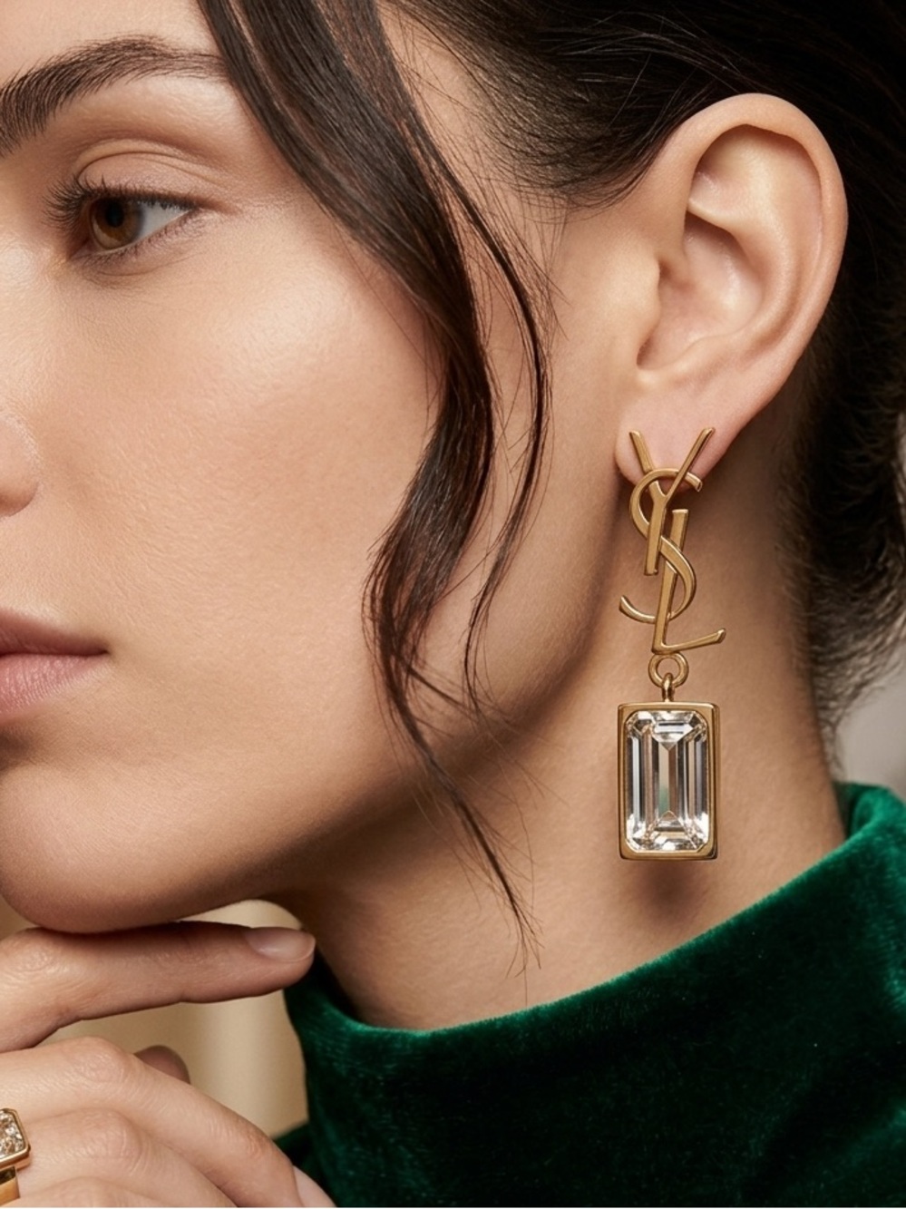 🆕 Saint Laurent YSL Logo Drop Earrings